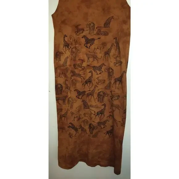 National Wildlife Federation Jumper Dress Mary Dee Sz 1?? Jungle Animals Gazelle - Picture 5 of 11